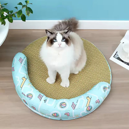 Stilvolles Katzenbett mit Rand – Bequemes Rundbett für Katzen und Kleine Hunde