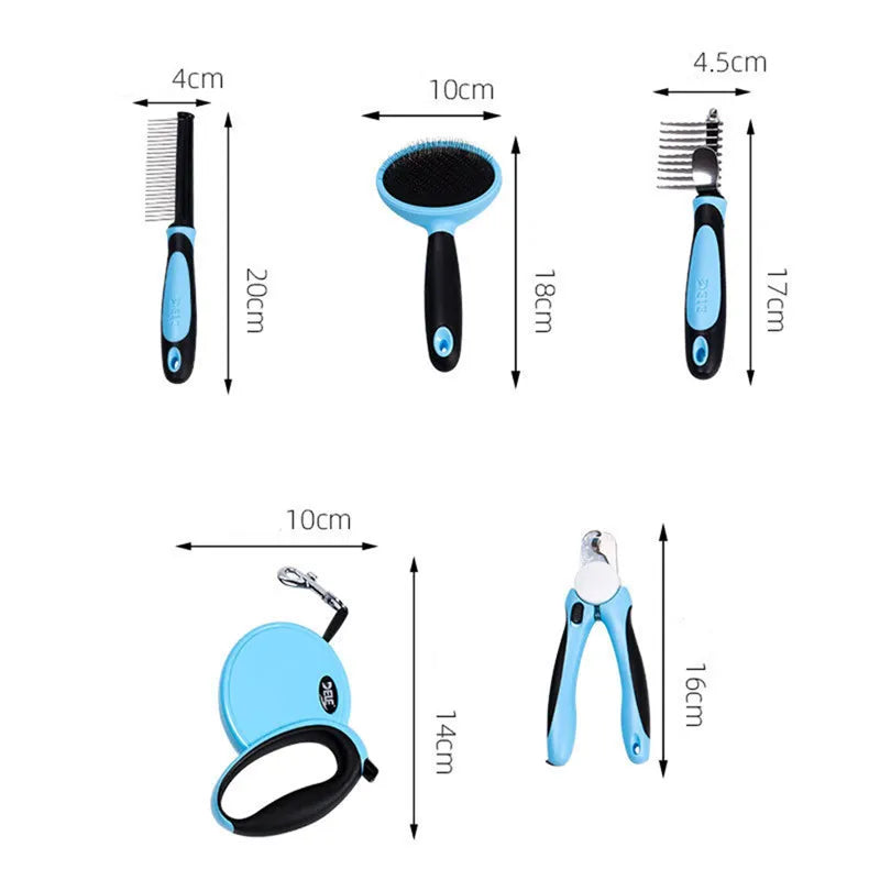Komplettes Hundepflege-Set mit Leine Bürsten und Krallenschneider – Für Kleine und mittelgroße Hunde