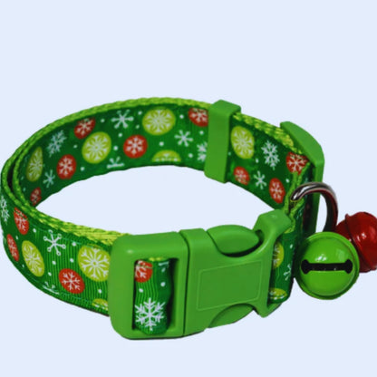 Weihnachtliches Katzenhalsband mit Glocken – Verstellbares Halsband In Rot und Grün