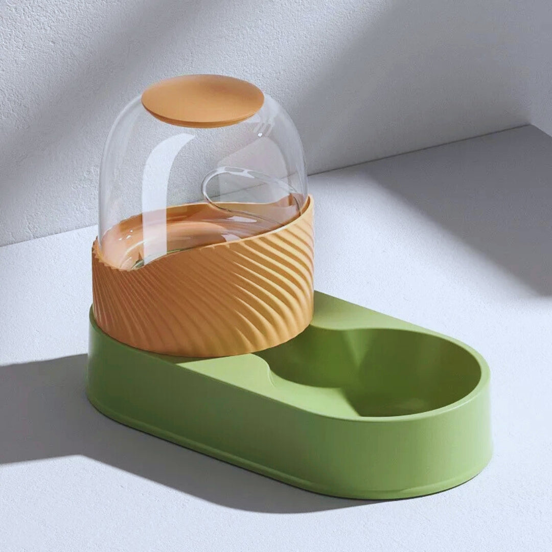 Stylische Futterstation für Haustiere mit Glaskuppel und Anti-Rutsch-Basis