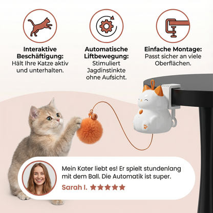 Automatischer Katzen-Spielball mit Liftbewegung – Interaktives Beschäftigungsspielzeug