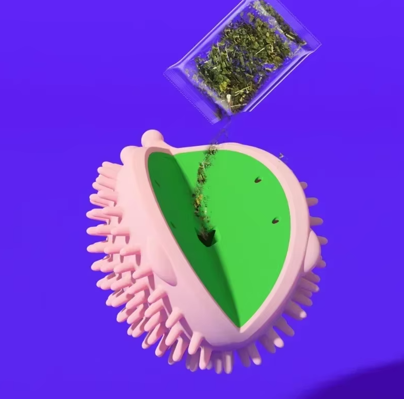 Silikon-Katzen-Spielzeug In UFO-Form Mit Katzenminze Gefülltes Spielzeug
