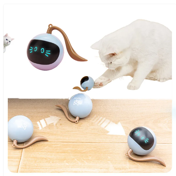 Interaktives Katzen-Spielzeug mit LED-Lichtern – Kugelförmiges Spielzeug für Katzen