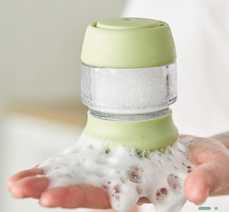 Silikon Haustier-Duschbürste mit Shampoo-Behälter für Sanfte Fellpflege