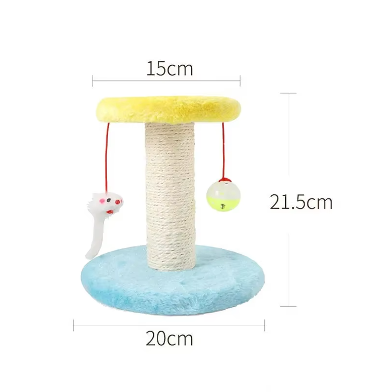 Katzenkratzbaum mit Spielzeug – Kratzsäule mit interaktivem Ball und Maus