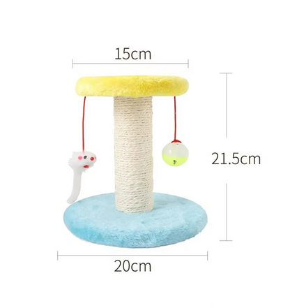 Katzenkratzbaum mit Spielzeug – Kratzsäule mit interaktivem Ball und Maus