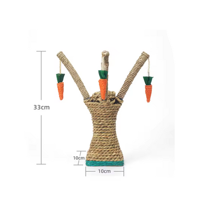 Katzenkratzbaum Im Baum-Design – Sisal-Kratzbaum mit Karotten-Spielzeugen