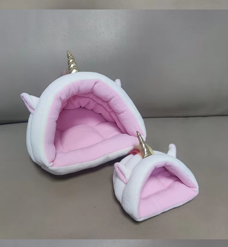 Katzenbett im Einhorn-Design – Gemütliches Haustierbett für Katzen und Kleine Hunde
