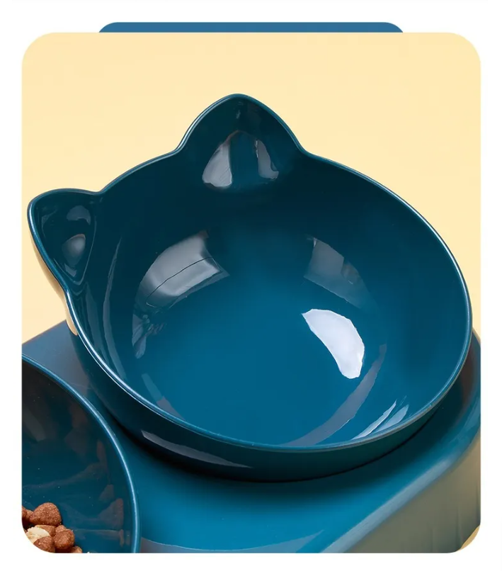 Mehrzweck Katzennapf mit 3 Schalen – Anti-Rutsch Design für Wasser Snacks und Futter