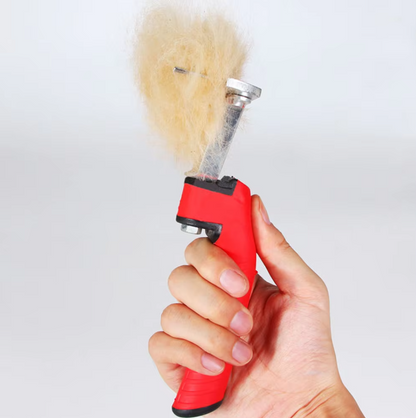 Fellpflege-Rake für Große Hunde mit Rotem Griff und Stabilen Edelstahlzinken