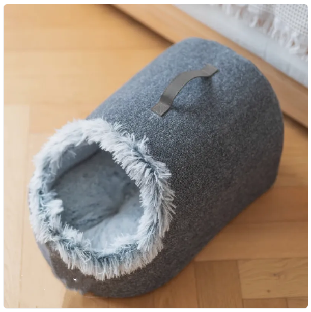 Katzenhaus-Bett Mit flauschigem Rand für Ultimativen Komfort