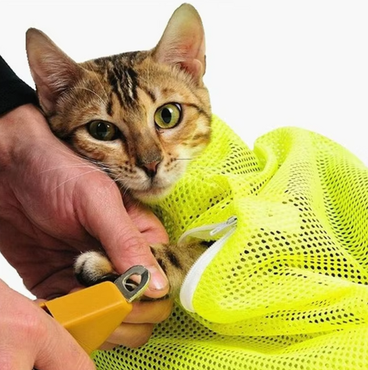 Katzenpflege-sack Mit Netzstoff Für Sicheres Baden Und Krallenpflege