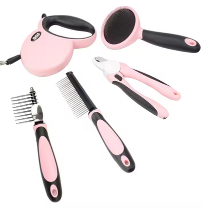 Komplettes Hundepflege-Set mit Leine Bürsten und Krallenschneider – Für Kleine und mittelgroße Hunde