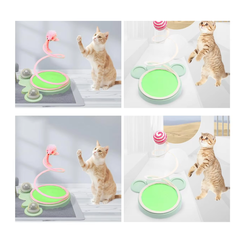 Interaktives Katzenspielzeug mit Spiral-Stock und Plüschmaus – Fördert die Aktivität und Das Spielverhalten