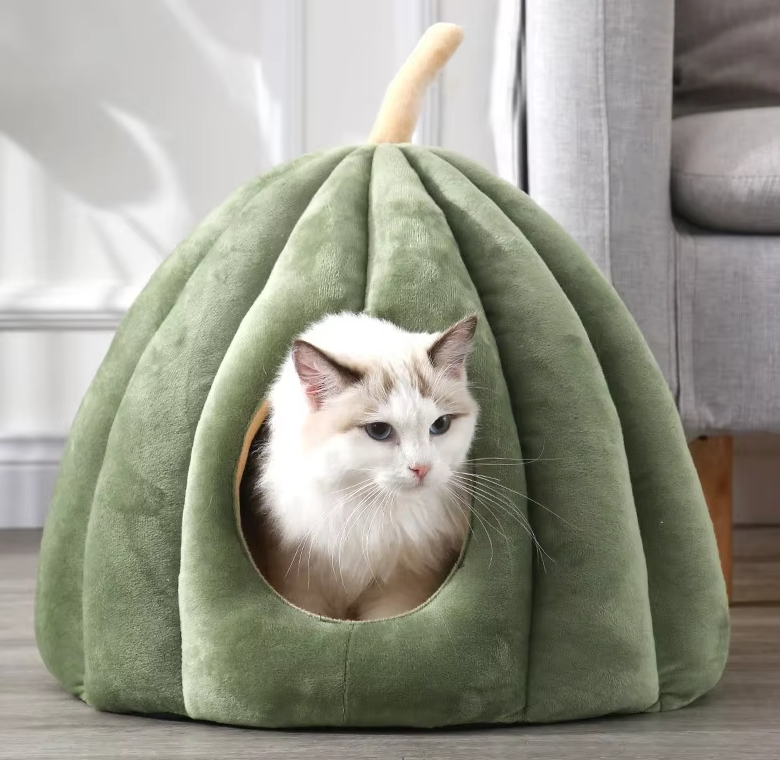 Kuschelige Katzenhöhle In Fruchtform – Weiches Haustierbett für Katzen und Kleine Hunde