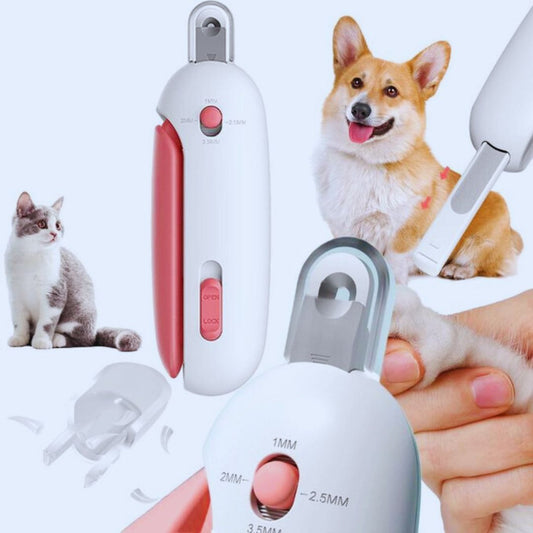 Elektrischer Krallenschneider für Hunde und Katzen mit LED-Licht und Einstellbarer Schleifstärke