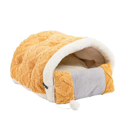 Katzenbett Im Kissen-Design mit Spielzeug für Gemütliche Ruhepausen