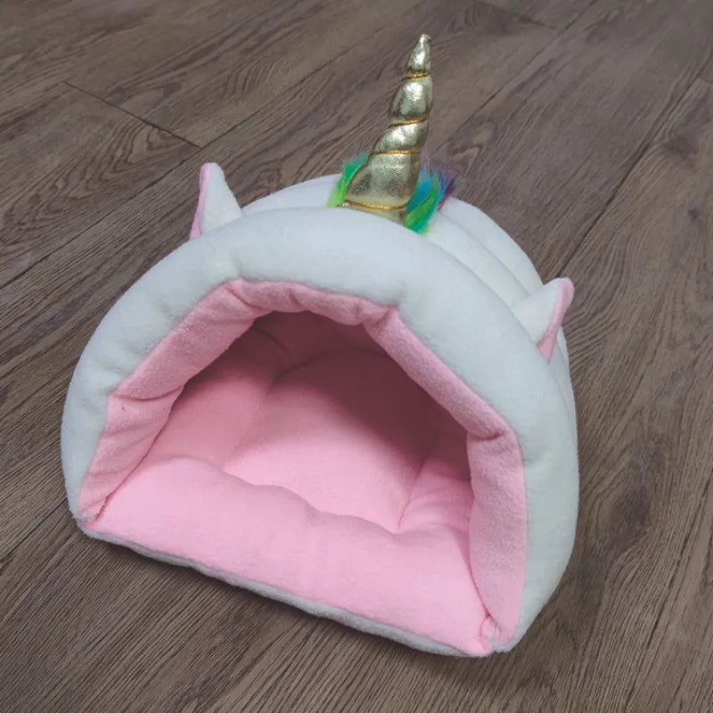 Katzenbett im Einhorn-Design – Gemütliches Haustierbett für Katzen und Kleine Hunde