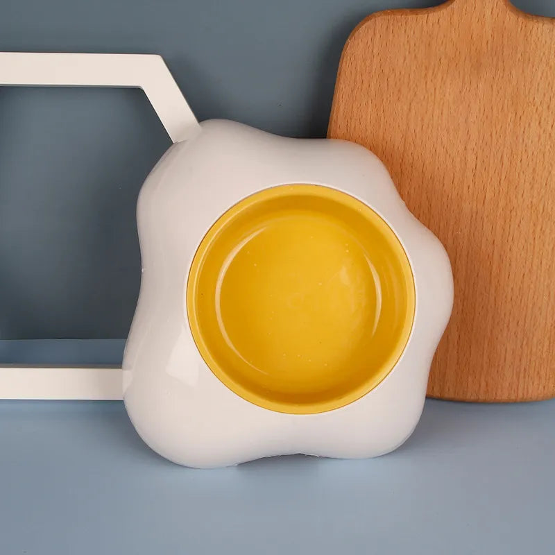 Hundenapf und Futternapf Set für Haustiere – Rutschfestes Doppelnapf Design mit Gelb