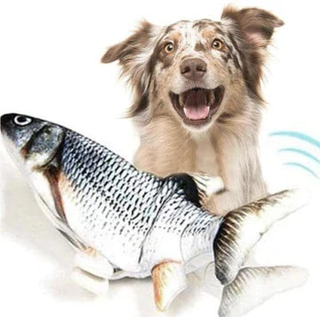 Interaktiver Zappel Fisch Hundespielzeug