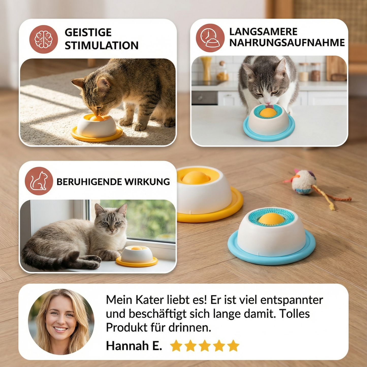 Interaktiver Leckspielzeug-Snackteller – Slow Feeder für Katzen
