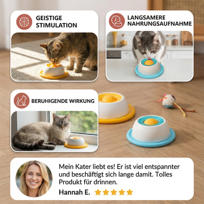 Interaktiver Leckspielzeug-Snackteller – Slow Feeder für Katzen