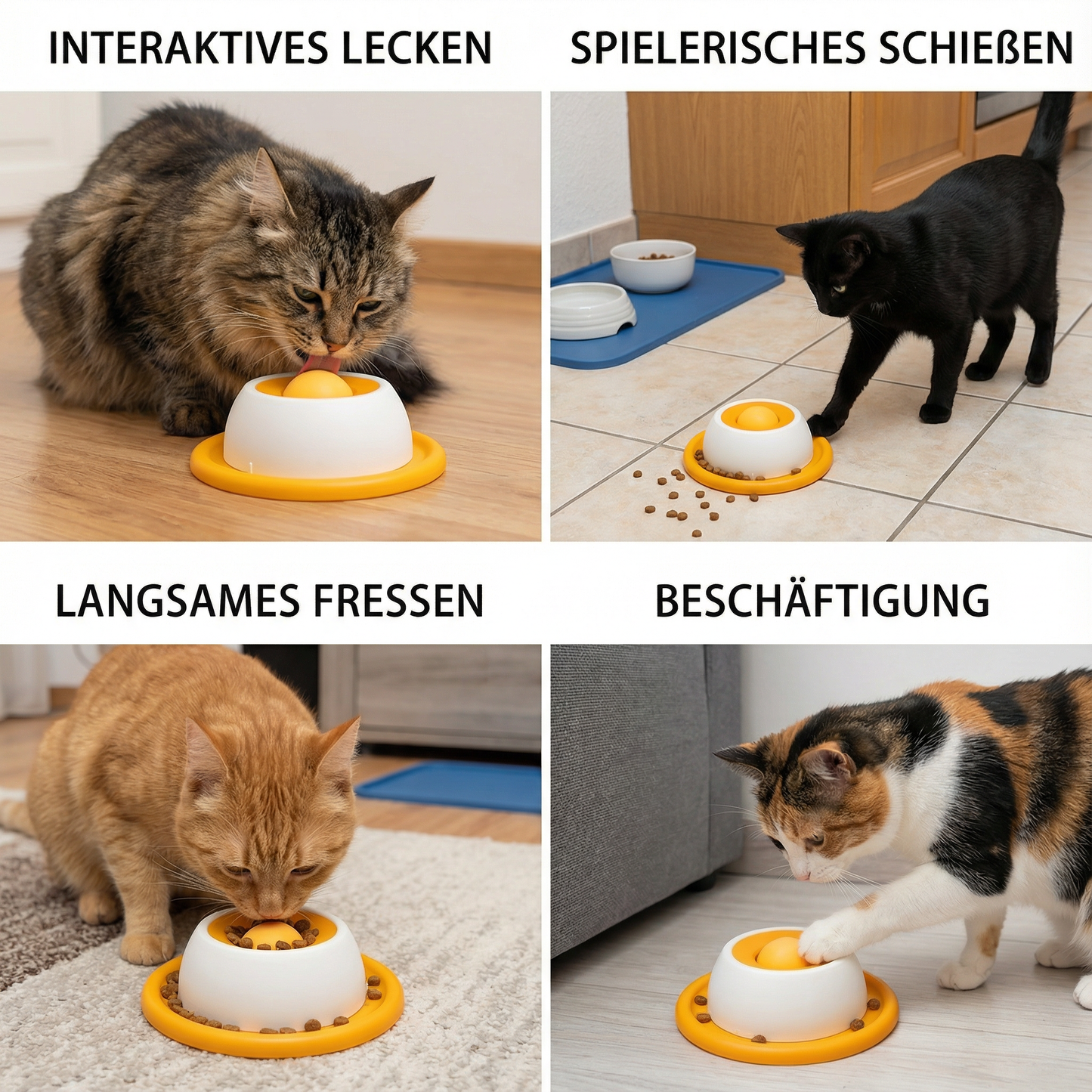 Interaktiver Leckspielzeug-Snackteller – Slow Feeder für Katzen