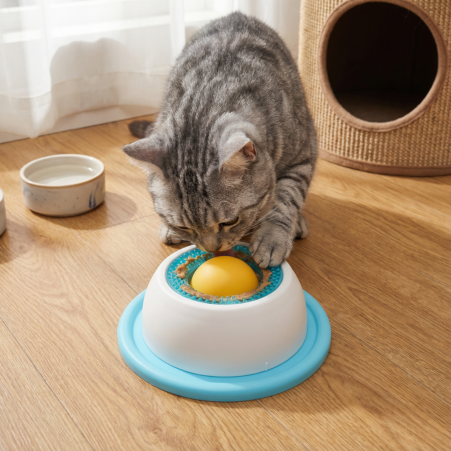Interaktiver Leckspielzeug-Snackteller – Slow Feeder für Katzen