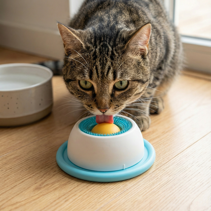 Interaktiver Leckspielzeug-Snackteller – Slow Feeder für Katzen