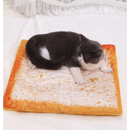 Pizza-Kuschelkissen für Katzen und Kleine Hunde – Weiche Schlafunterlage mit Realistischem Pizzamotiv