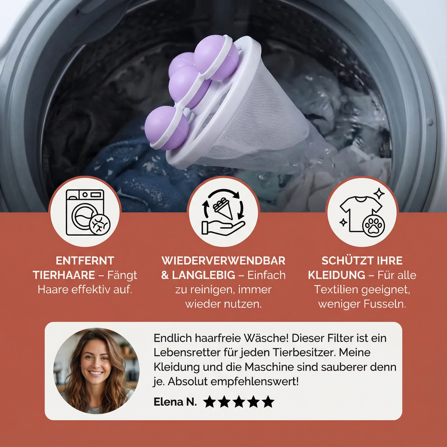 Wäsche Tierhaar Filter für die Waschmaschine – Wiederverwendbarer Fangbeutel
