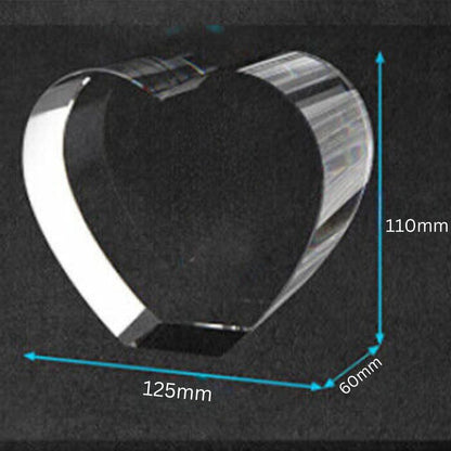 Personalisierte 2D/3D Kristall Erinnerung mit Laser Gravur in Herzform