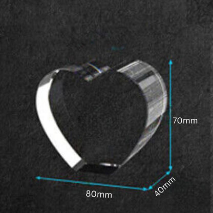 Personalisierte 2D/3D Kristall Erinnerung mit Laser Gravur in Herzform