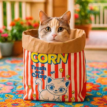 Katzen Schlaf & Spiel Karton Popcorn Tüte