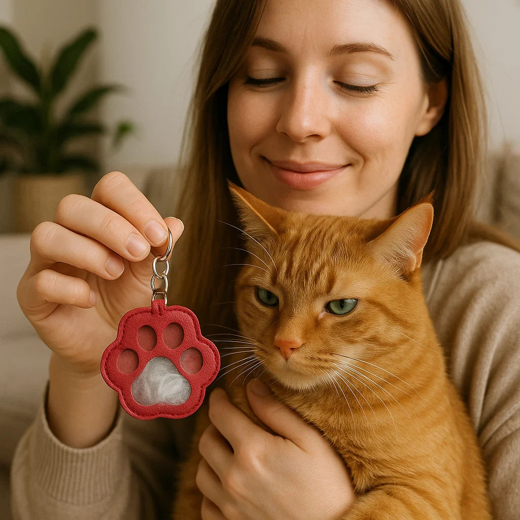 Gedenk-Schlüsselanhänger aus Leder zur Aufbewahrung von Tierhaaren