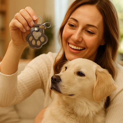 Gedenk-Schlüsselanhänger aus Leder zur Aufbewahrung von Tierhaaren