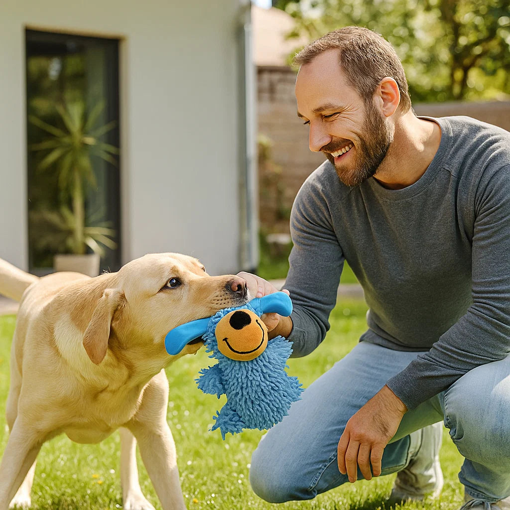 Kicherndes Zahnreinigungsspielzeug in Hundefarben