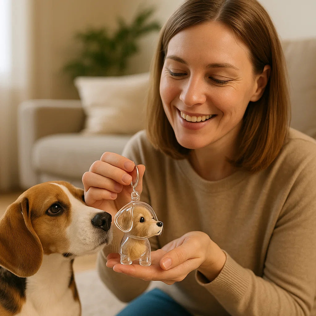 Gedenk Fell Anhänger in Hundeform