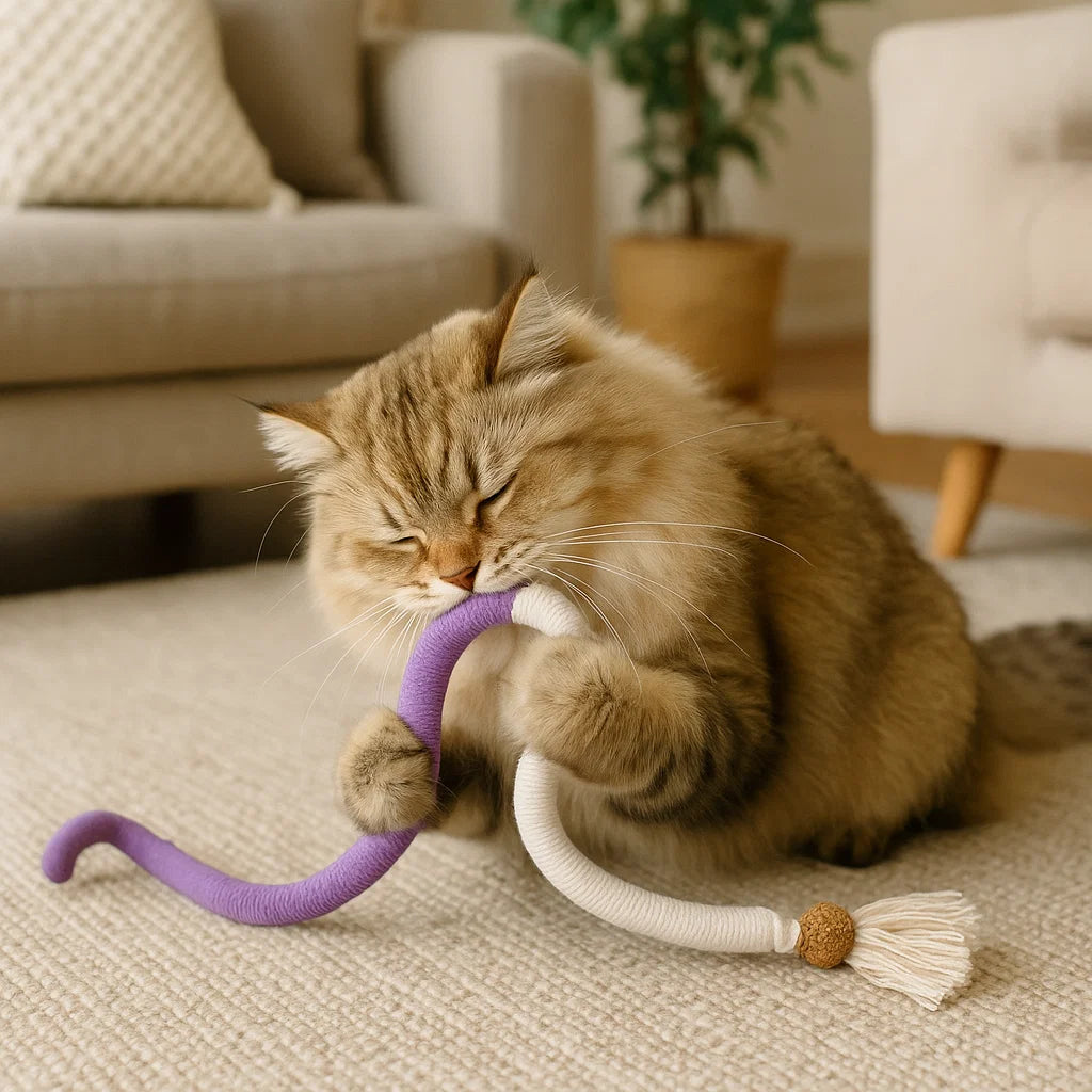 Natürliches Katzen-Kauseil – Robust, Zahnpflegend & Stressabbauend