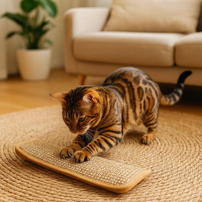 Natürliches Katzenminze Spiel Kratzpad aus Hanfseil für Krallen- und Zahnpflege