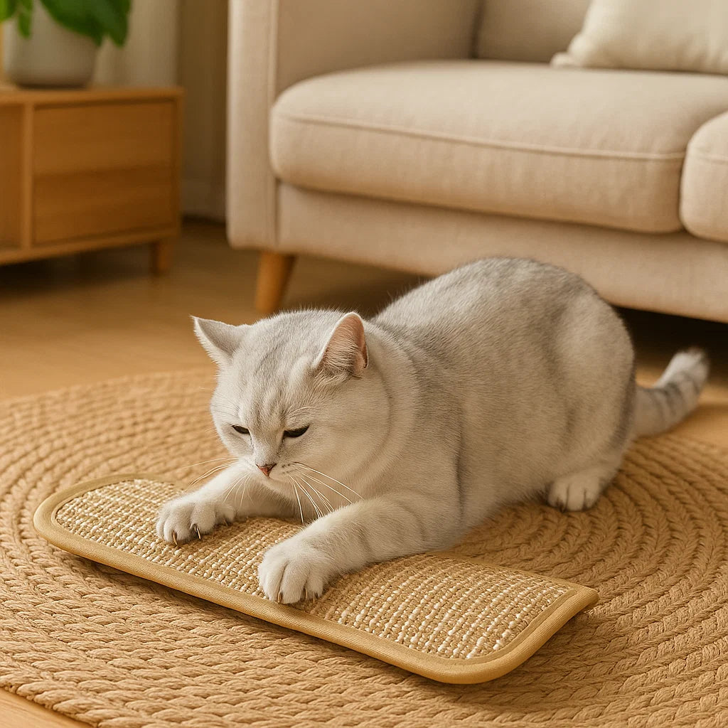 Natürliches Katzenminze Spiel Kratzpad aus Hanfseil für Krallen- und Zahnpflege