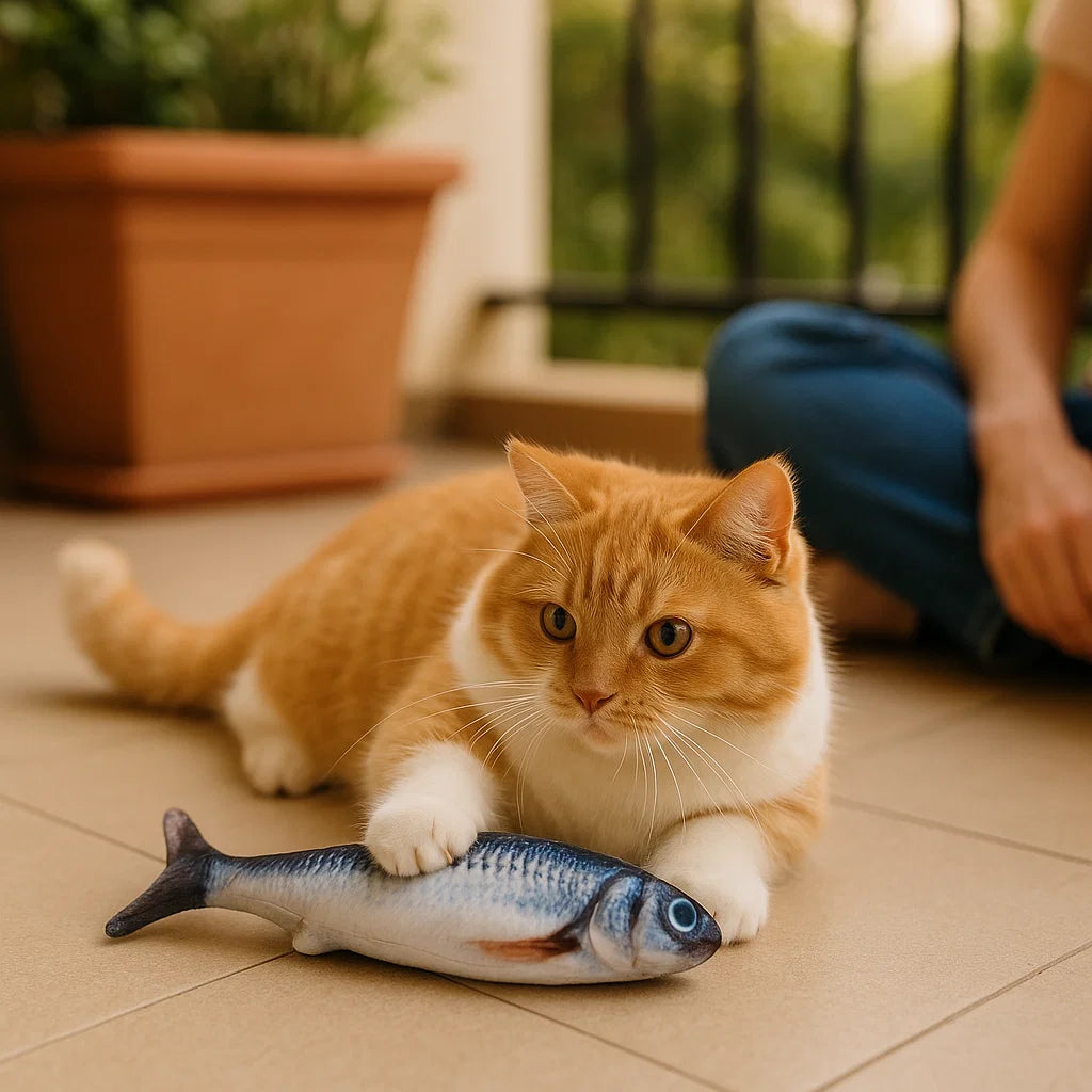 Interaktives Wackelndes Fisch Katzen Spielzeug