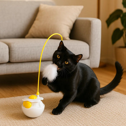 Wackelndes Feder und Minze Ball Spielstation für Katzen