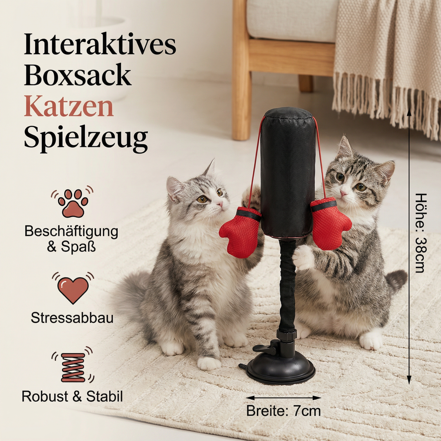 Interaktives Boxsack Katzen Spielzeug