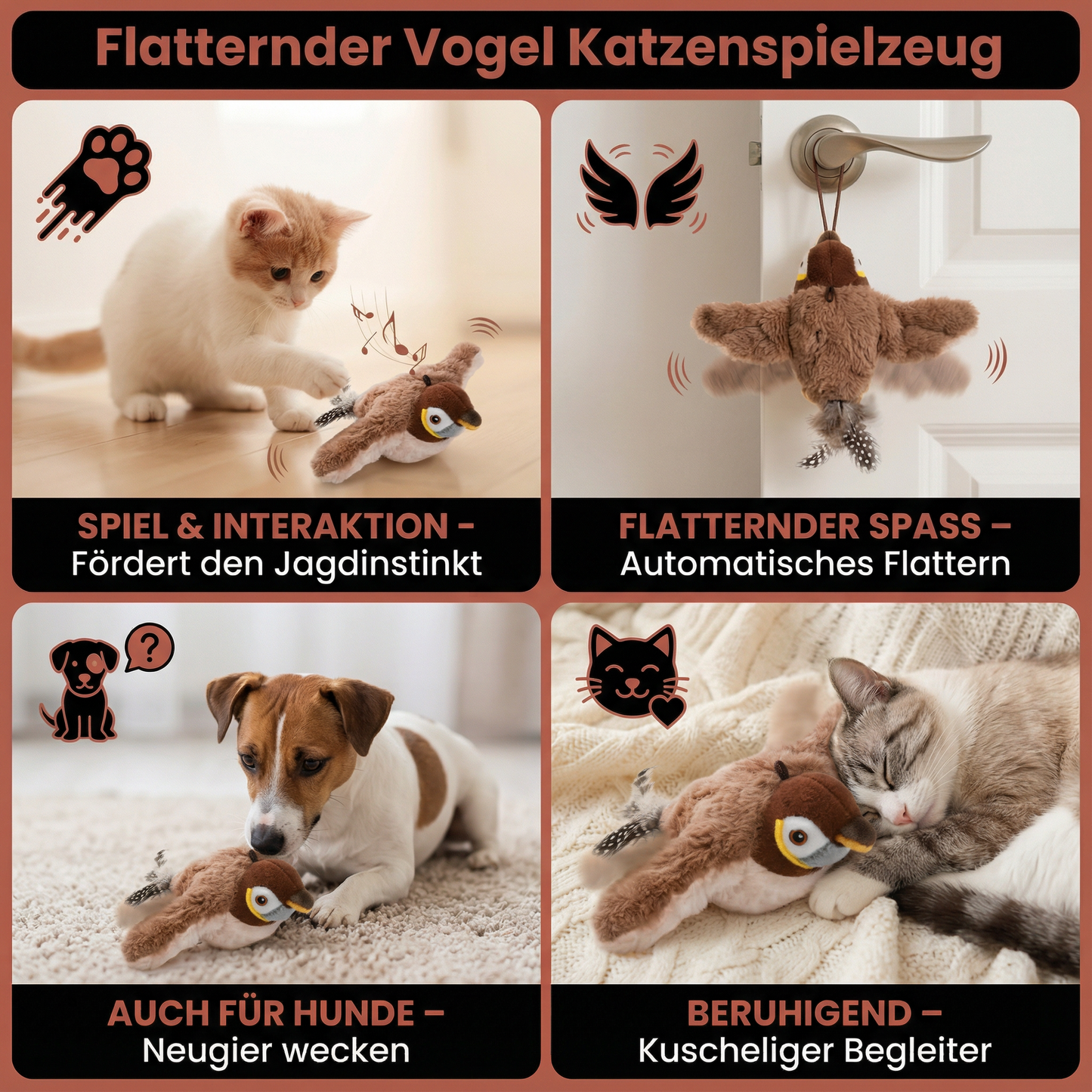 Flatternder Vogel Katzenspielzeug