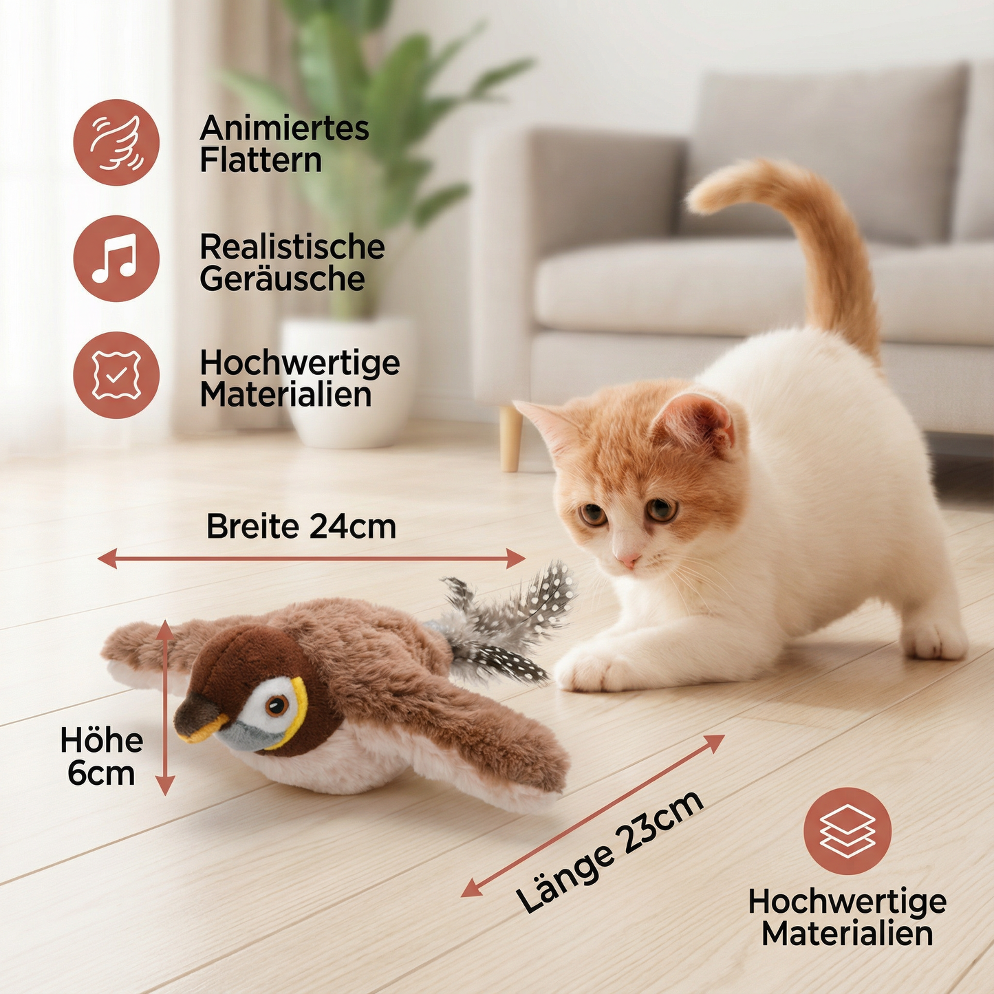 Flatternder Vogel Katzenspielzeug