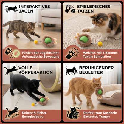 Interaktiver Spielball mit Fell für Katzen