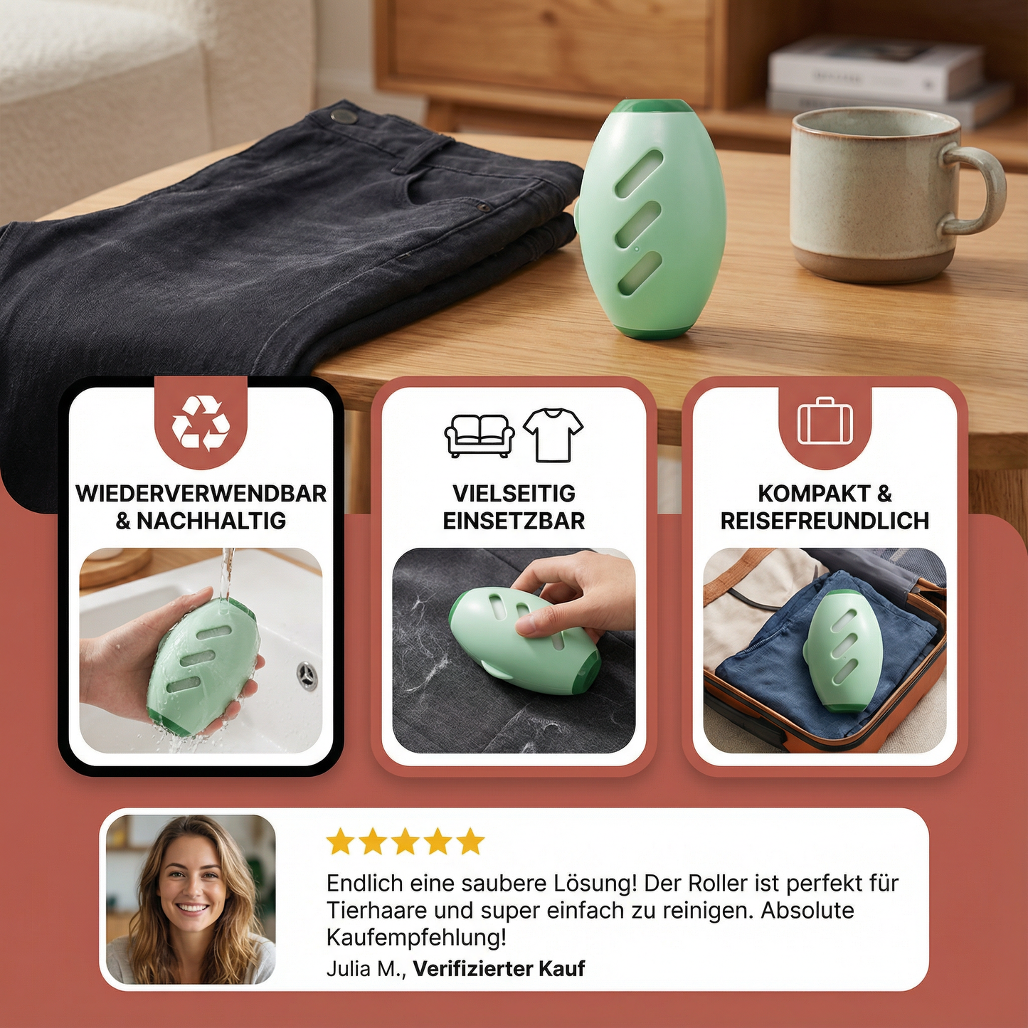 Wiederverwendbarer Fusselroller