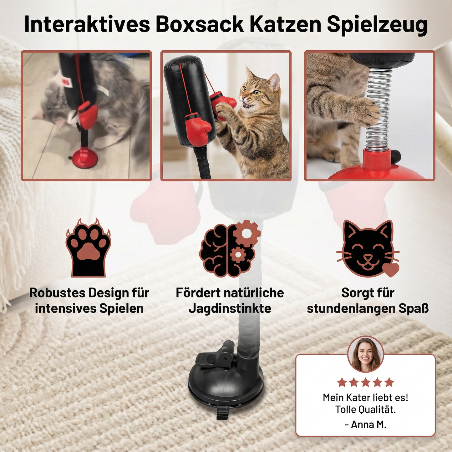 Interaktives Boxsack Katzen Spielzeug