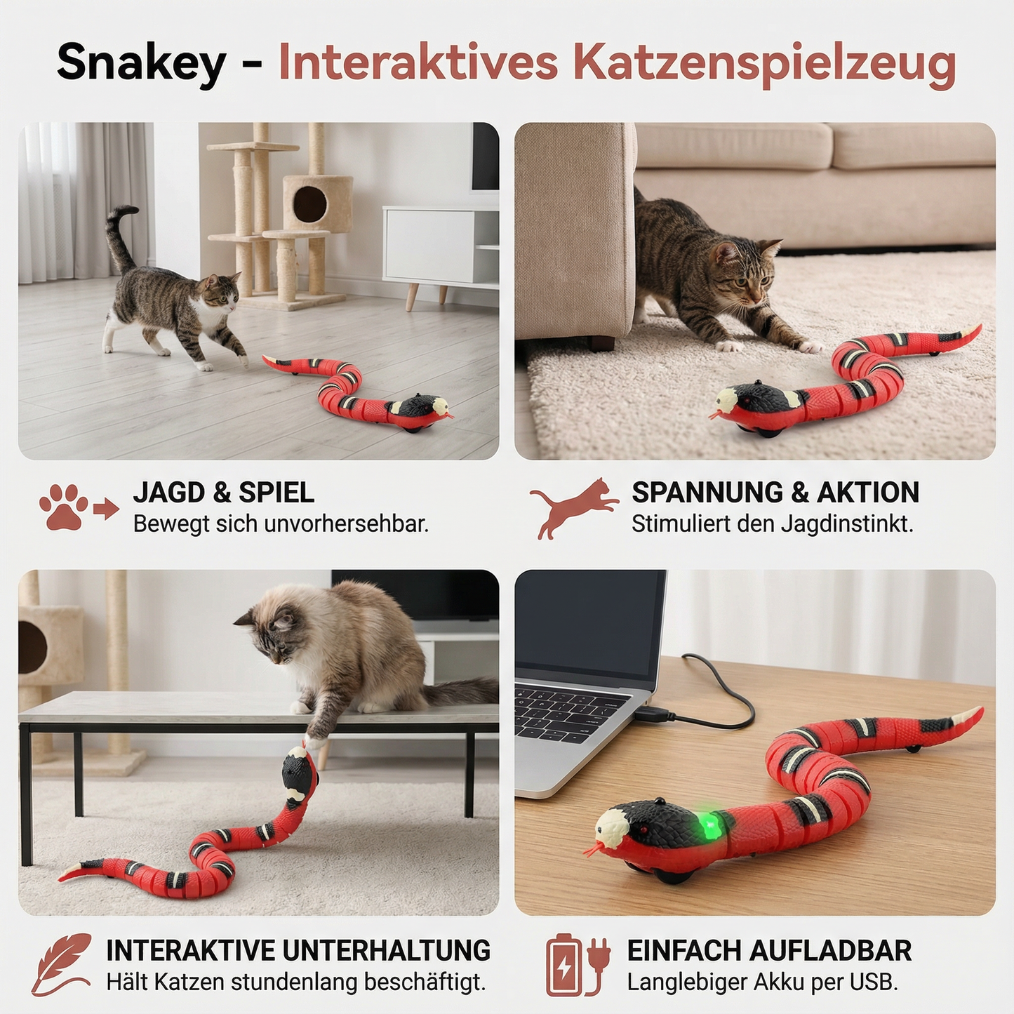 Snakey - Interaktives Katzenspielzeug